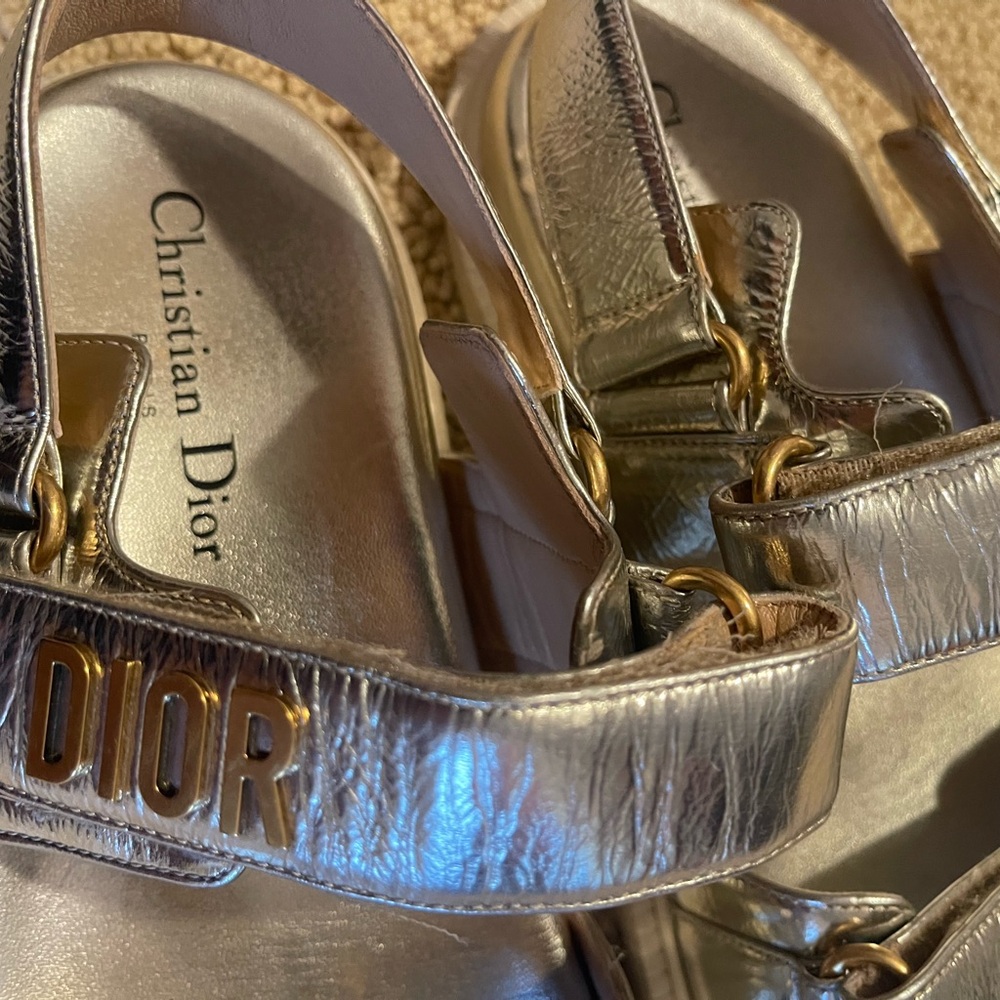 Dior Women’s Gold Sandals 39 - Picture 5 of 7
